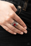 Paparazzi "Galactic Governess" Red Ring Paparazzi Jewelry