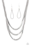 Paparazzi "Mechanical Mania" Silver Necklace & Earring Set Paparazzi Jewelry