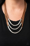Paparazzi "Mechanical Mania" Brown Necklace & Earring Set Paparazzi Jewelry