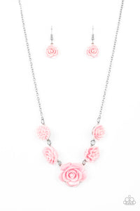 Paparazzi "PRIMROSE and Pretty" Pink Necklace & Earring Set Paparazzi Jewelry