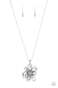 Paparazzi "BLOOM Shaka-Laka" Silver Necklace & Earring Set Paparazzi Jewelry