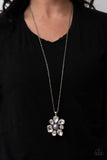 Paparazzi "BLOOM Shaka-Laka" Silver Necklace & Earring Set Paparazzi Jewelry