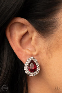 Paparazzi "Haute Happy Hour" Red Clip On Earrings Paparazzi Jewelry