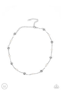 Paparazzi "Rumored Romance" White Choker Necklace & Earring Set Paparazzi Jewelry