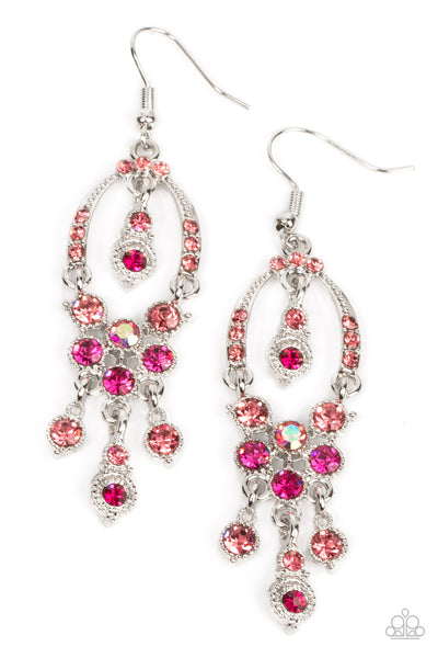 Pink rhinestone online earrings paparazzi