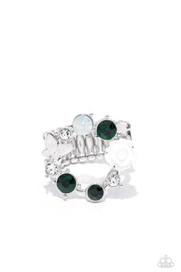 Paparazzi "Butterfly Bustle" Green Ring Paparazzi Jewelry