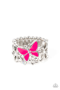 Paparazzi "All FLUTTERED Up" Pink Ring Paparazzi Jewelry