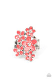 Paparazzi "Boastful Blooms" Red Ring Paparazzi Jewelry