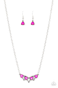 Paparazzi "Pyramid Prowl" Pink Necklace & Earring Set Paparazzi Jewelry