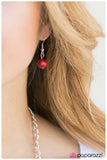 Paparazzi "A Stone's Throw" Red Necklace & Earring Set Paparazzi Jewelry