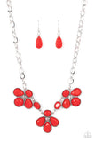 Paparazzi "SELFIE-Worth" Red Necklace & Earring Set Paparazzi Jewelry
