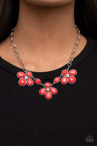Paparazzi "SELFIE-Worth" Red Necklace & Earring Set Paparazzi Jewelry
