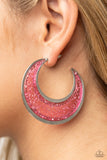 Paparazzi "Charismatically Curvy" Pink Post Earrings Paparazzi Jewelry