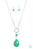 Paparazzi "Valley Girl Glamour" Green Necklace & Earring Set Paparazzi Jewelry