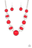 Paparazzi "Eye Of The BEAD-holder" Red Necklace & Earring Set Paparazzi Jewelry