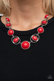Paparazzi "Eye Of The BEAD-holder" Red Necklace & Earring Set Paparazzi Jewelry