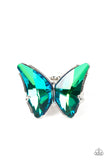 Paparazzi "Fluorescent Flutter" Green Ring Paparazzi Jewelry