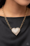 Paparazzi "Heartbreakingly Blingy" Gold Necklace & Earring Set Paparazzi Jewelry