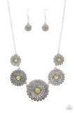 Paparazzi "Marigold Meadows" Yellow Necklace & Earring Set Paparazzi Jewelry