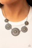 Paparazzi "Marigold Meadows" Yellow Necklace & Earring Set Paparazzi Jewelry