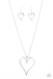 Paparazzi "Hopelessly In Love" Silver Necklace & Earring Set Paparazzi Jewelry
