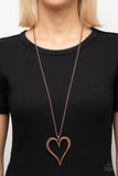 Paparazzi "Hopelessly In Love" Copper Necklace & Earring Set Paparazzi Jewelry