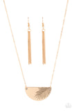 Paparazzi "Cool, PALM, and Collected" Gold Necklace & Earring Set Paparazzi Jewelry