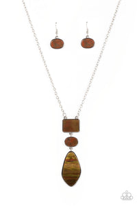 Paparazzi "Hidden Cove" Brown Necklace & Earring Set Paparazzi Jewelry