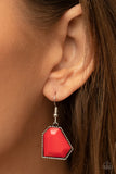 Paparazzi "Double-DEFACED" Red Necklace & Earring Set Paparazzi Jewelry