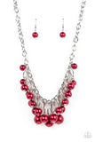Paparazzi "Powerhouse Pose" Red Necklace & Earring Set Paparazzi Jewelry