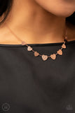 Paparazzi "Dainty Desire" Copper Choker Necklace & Earring Set Paparazzi Jewelry