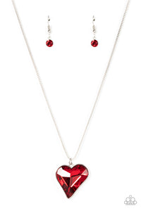 Paparazzi "Lockdown My Heart" Red Necklace & Earring Set Paparazzi Jewelry