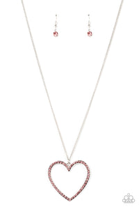 Paparazzi "Va-Va-VALENTINE" Pink Necklace & Earring Set Paparazzi Jewelry