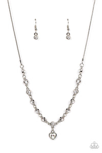 Paparazzi "True Love Trinket" White Necklace & Earring Set Paparazzi Jewelry