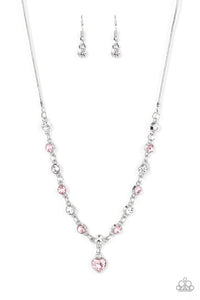 Paparazzi "True Love Trinket" Pink Necklace & Earring Set Paparazzi Jewelry