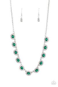 Paparazzi "Modest Masterpiece" Green Necklace & Earring Set Paparazzi Jewelry