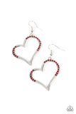 Paparazzi "Tenderhearted Twinkle" Red Earrings Paparazzi Jewelry