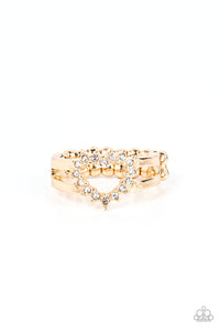 Paparazzi "First Kisses" Gold Ring Paparazzi Jewelry