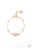 Paparazzi "Heartachingly Adorable" Gold Bracelet Paparazzi Jewelry