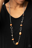Paparazzi "Barefoot Bohemian" Orange Necklace & Earring Set Paparazzi Jewelry