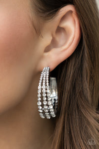 Paparazzi "Cosmopolitan Cool" White EMP Exclusive Earrings Paparazzi Jewelry