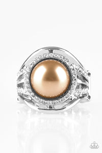 Paparazzi VINTAGE VAULT "Pampered in Pearls" Brown Ring Paparazzi Jewelry
