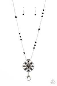 Paparazzi "Sierra Showroom" Black Lanyard Necklace & Earring Set Paparazzi Jewelry