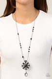 Paparazzi "Sierra Showroom" Black Lanyard Necklace & Earring Set Paparazzi Jewelry