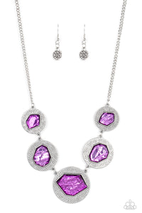 Paparazzi "Raw Charisma" Purple Necklace & Earring Set Paparazzi Jewelry