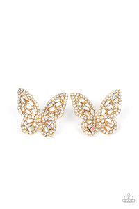 Paparazzi "Smooth Like FLUTTER" Gold Post Earrings Paparazzi Jewelry