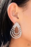 Paparazzi "Take a POWER Stance" White Post Earrings Paparazzi Jewelry