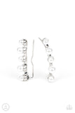 Paparazzi "Drop-Top Attitude" White Earrings Paparazzi Jewelry