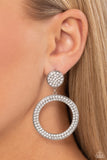 Paparazzi "GLOW You Away" White Post Earrings Paparazzi Jewelry