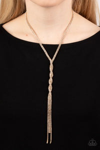 Paparazzi "Impressively Icy" Gold Necklace & Earring Set Paparazzi Jewelry